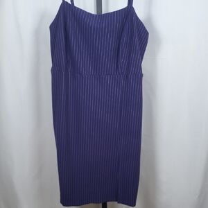 Forever 21+ Dark Navy Blue Pinstripe Midi Dress - SZ‎ 3X
